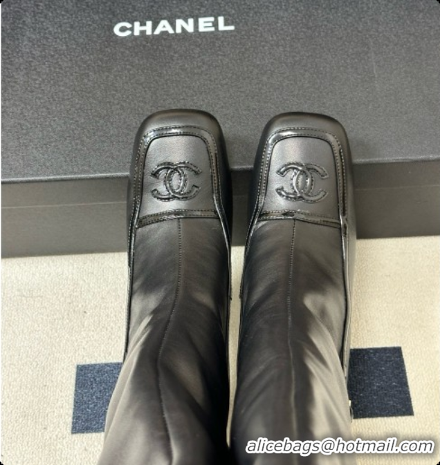 Top Quality Chanel High Boots in Lambskin & Patent Leather 8.5cm Heel CH090969 Black 2026