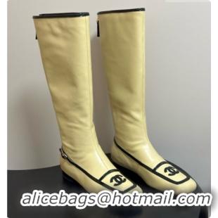 Popular Style Chanel High Boots in Lambskin & Patent Leather CH090972 Beige 2026