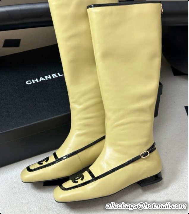 Popular Style Chanel High Boots in Lambskin & Patent Leather CH090972 Beige 2026