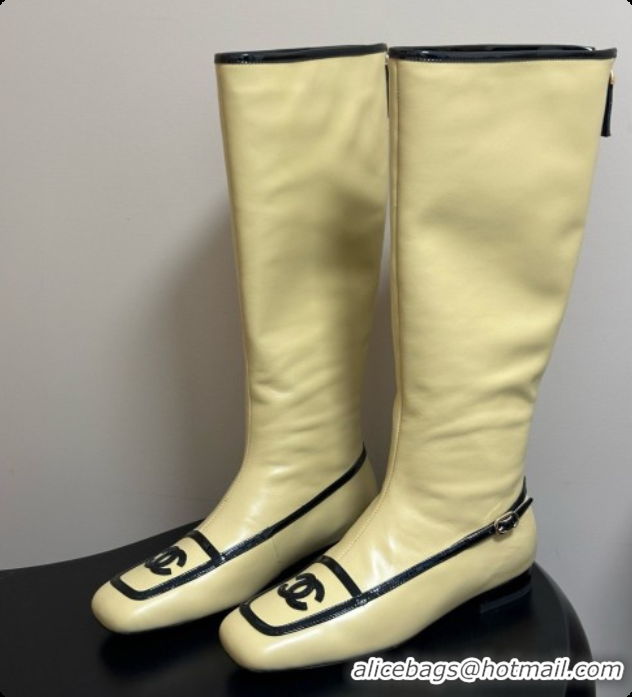 Popular Style Chanel High Boots in Lambskin & Patent Leather CH090972 Beige 2026