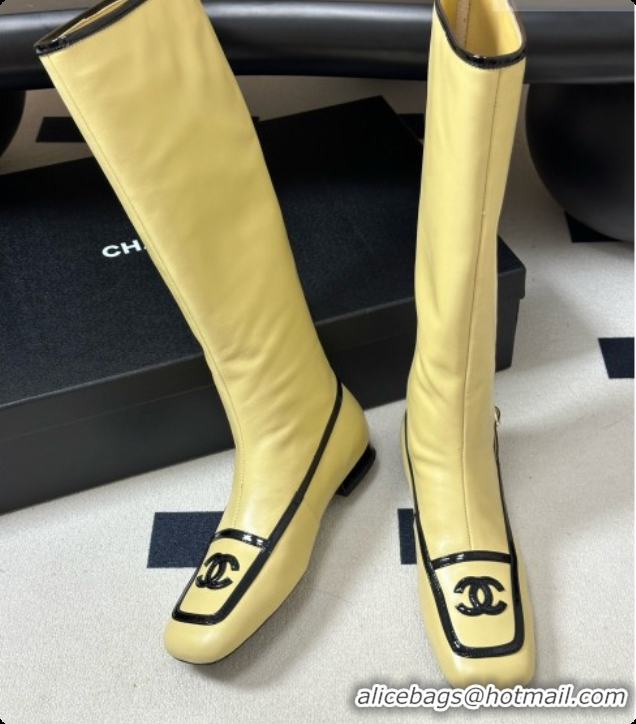 Popular Style Chanel High Boots in Lambskin & Patent Leather CH090972 Beige 2026