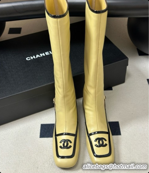 Popular Style Chanel High Boots in Lambskin & Patent Leather CH090972 Beige 2026