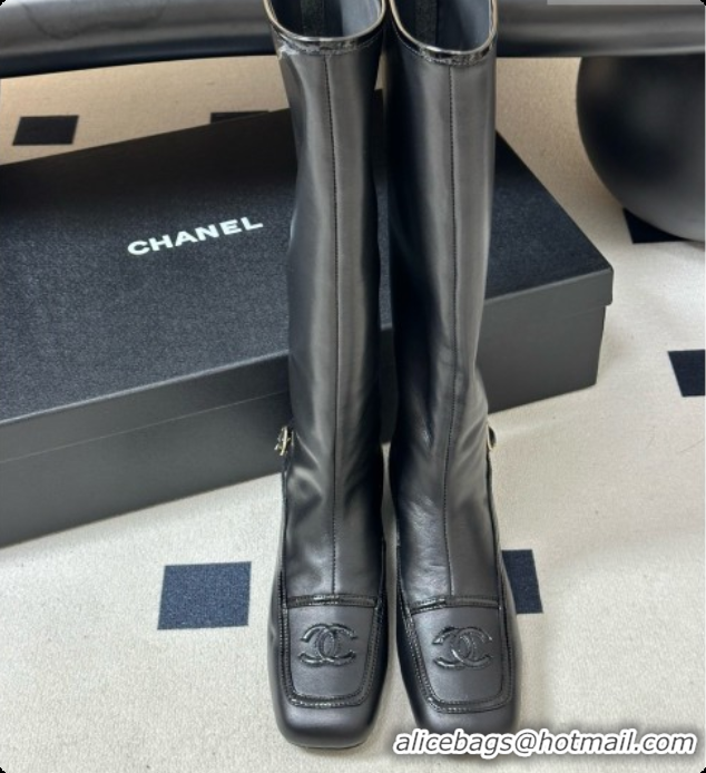 Cheap Price Chanel High Boots in Lambskin & Patent Leather CH090973 Black 2026