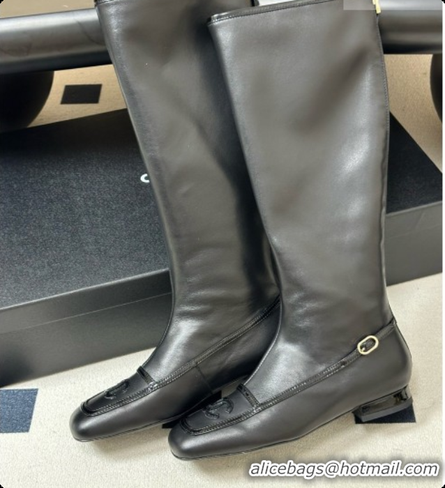 Cheap Price Chanel High Boots in Lambskin & Patent Leather CH090973 Black 2026