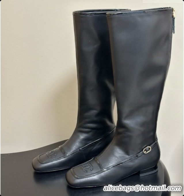 Cheap Price Chanel High Boots in Lambskin & Patent Leather CH090973 Black 2026