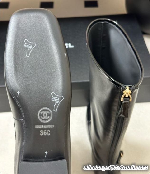 Cheap Price Chanel High Boots in Lambskin & Patent Leather CH090973 Black 2026