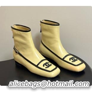 Good Looking Chanel Short Boots in Lambskin & Patent Leather CH090980 Beige 2026