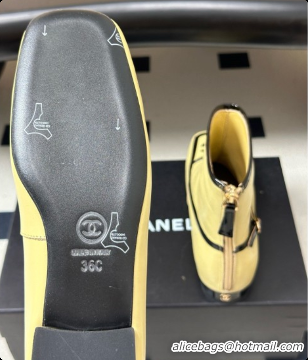 Good Looking Chanel Short Boots in Lambskin & Patent Leather CH090980 Beige 2026