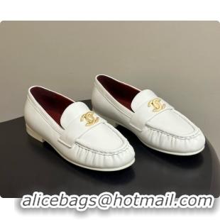 Stylish Chanel Calfskin Moccasins Loafers G47396 CH090984 White 2026