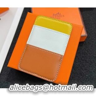 Spot Bulk Hermes MagSafe Card Holder 0317 Brown/Yellow/White 2026