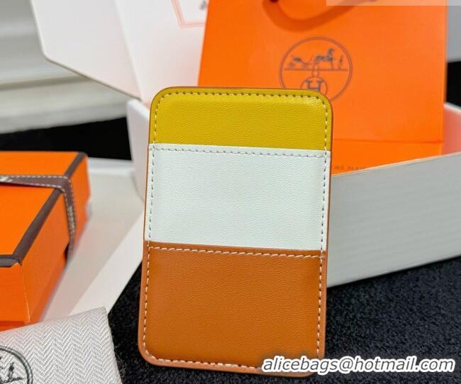Spot Bulk Hermes MagSafe Card Holder 0317 Brown/Yellow/White 2026
