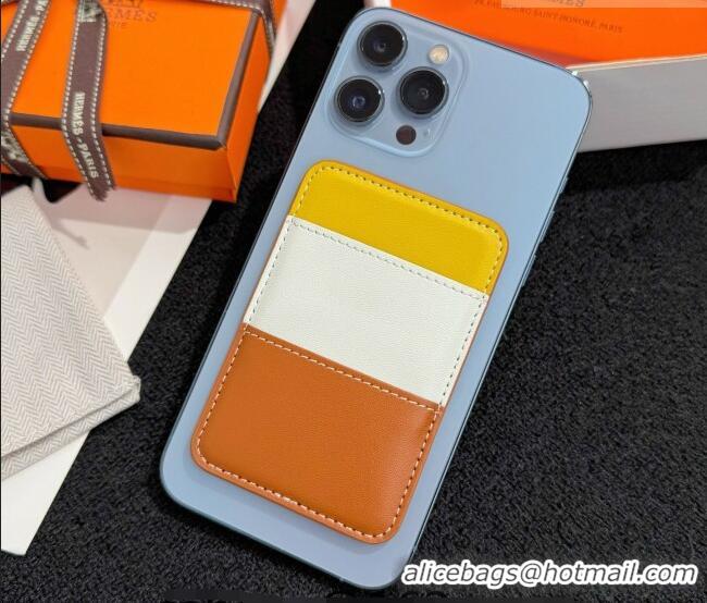 Spot Bulk Hermes MagSafe Card Holder 0317 Brown/Yellow/White 2026