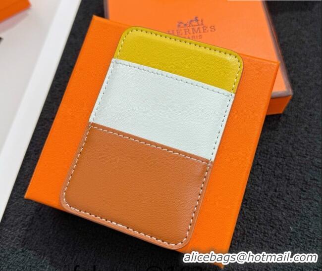 Spot Bulk Hermes MagSafe Card Holder 0317 Brown/Yellow/White 2026