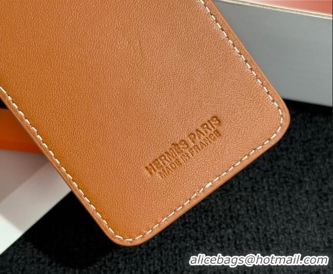 New Discount Hermes MagSafe Card Holder H0317 Brown/Hedgehog 2026