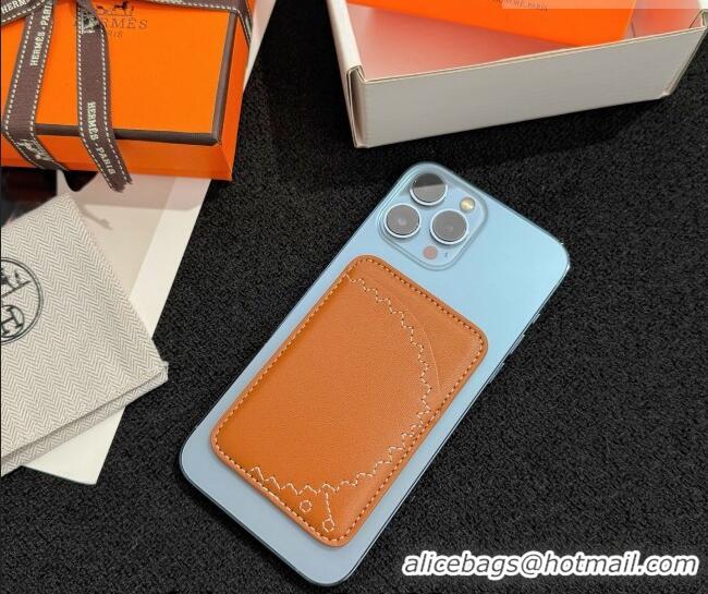 New Discount Hermes MagSafe Card Holder H0317 Brown/Hedgehog 2026
