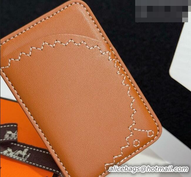 New Discount Hermes MagSafe Card Holder H0317 Brown/Hedgehog 2026
