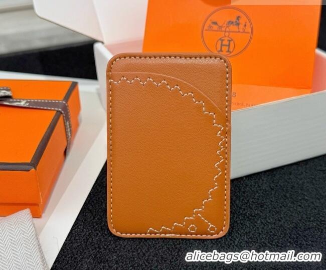 New Discount Hermes MagSafe Card Holder H0317 Brown/Hedgehog 2026