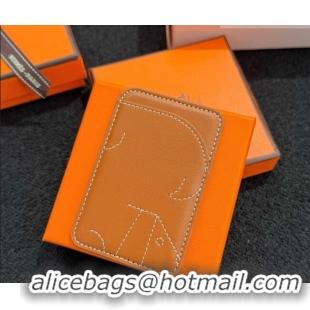 Spot Classic Hermes MagSafe Card Holder H0317 Brown/Squirrel 2026