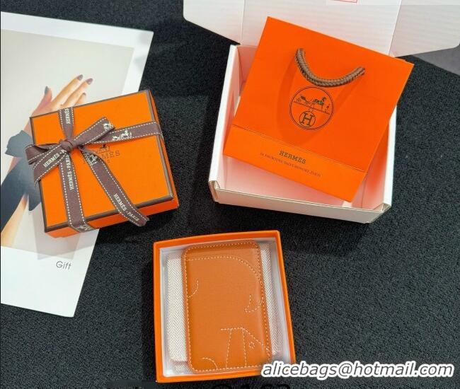 Spot Classic Hermes MagSafe Card Holder H0317 Brown/Squirrel 2026