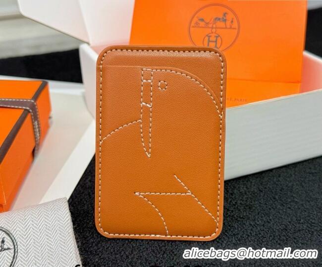 Original Cheap Hermes MagSafe Card Holder H0317 Brown/Walrus 2026