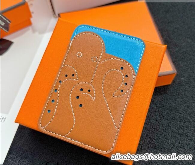 Classic Discount Hermes MagSafe Card Holder H0317 Brown/Blue/Octopus 2026