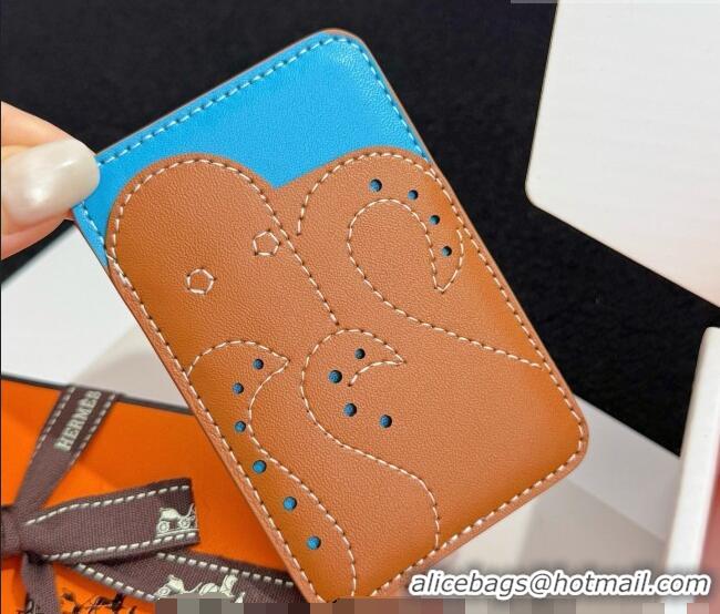Classic Discount Hermes MagSafe Card Holder H0317 Brown/Blue/Octopus 2026