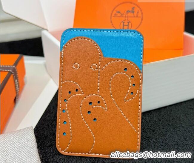 Classic Discount Hermes MagSafe Card Holder H0317 Brown/Blue/Octopus 2026