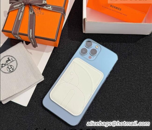 Top Grade Hermes MagSafe Card Holder H0317 Horse/White 2026