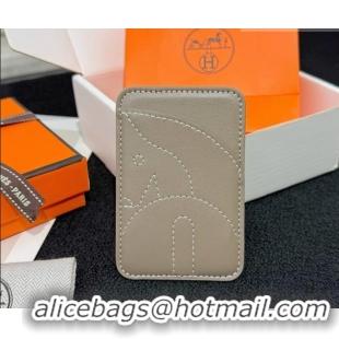 Modern Classic Hermes MagSafe Card Holder H0317 Horse/Grey 2026