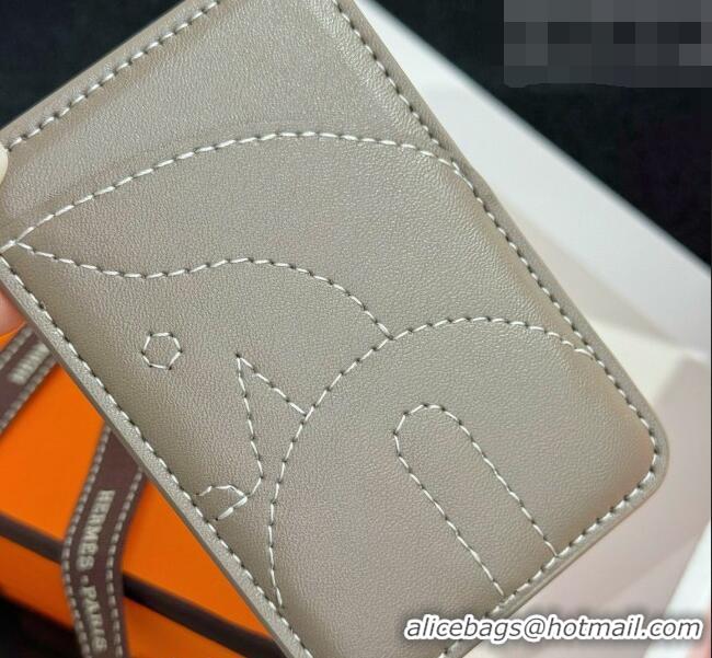 Modern Classic Hermes MagSafe Card Holder H0317 Horse/Grey 2026
