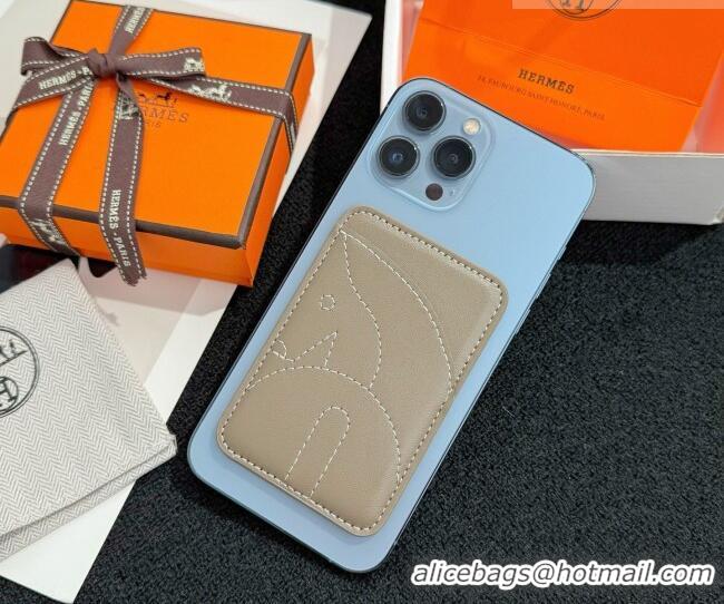 Modern Classic Hermes MagSafe Card Holder H0317 Horse/Grey 2026