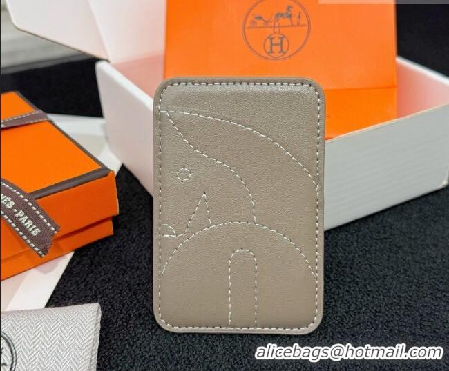 Modern Classic Hermes MagSafe Card Holder H0317 Horse/Grey 2026