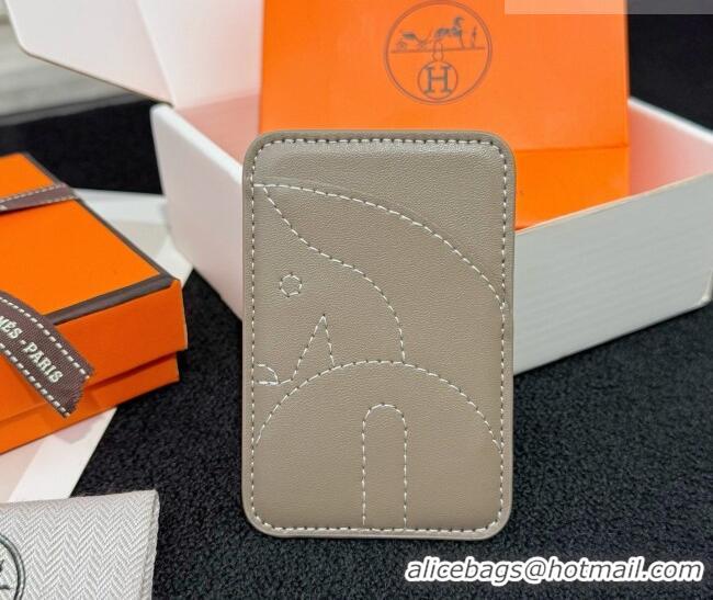Modern Classic Hermes MagSafe Card Holder H0317 Horse/Grey 2026