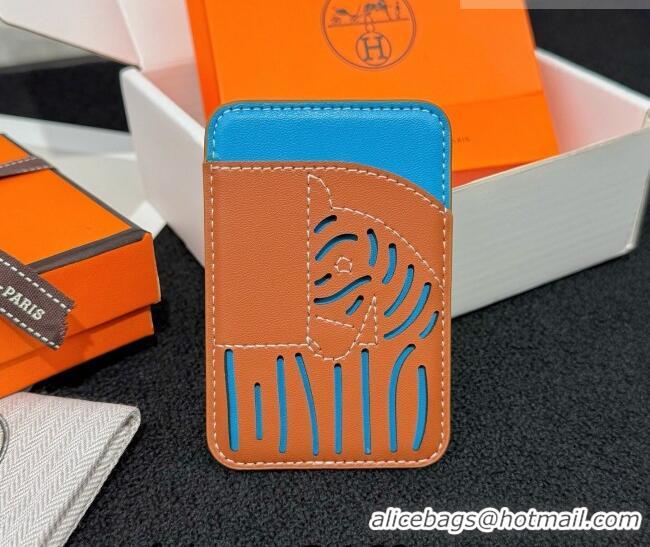 Good Cheap Hermes MagSafe Card Holder 0317 Zebra/Brown/Blue 2026