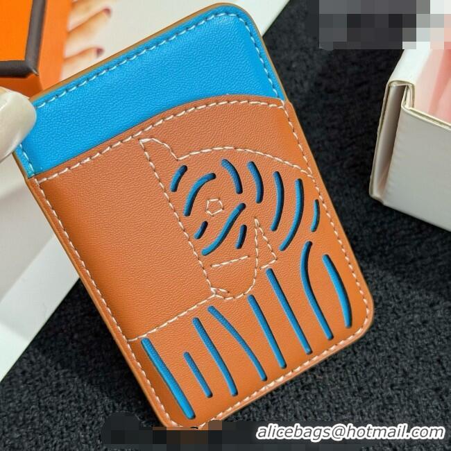 Good Cheap Hermes MagSafe Card Holder 0317 Zebra/Brown/Blue 2026