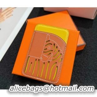 Modern Classic Hermes MagSafe Card Holder 0317 Zebra/Brown/Yellow 2026