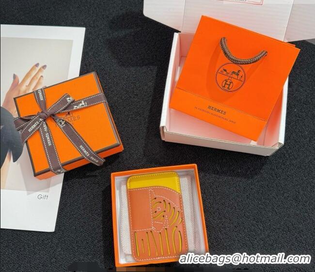 Modern Classic Hermes MagSafe Card Holder 0317 Zebra/Brown/Yellow 2026