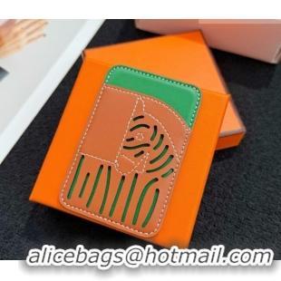 Top Design Hermes MagSafe Card Holder 0317 Zebra/Brown/Green 2026