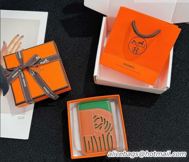 Top Design Hermes MagSafe Card Holder 0317 Zebra/Brown/Green 2026