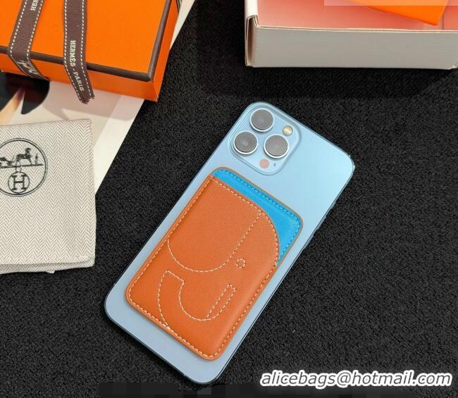 Buy Cheapest Hermes MagSafe Card Holder 0317 Elephant/Brown/Blue 2026