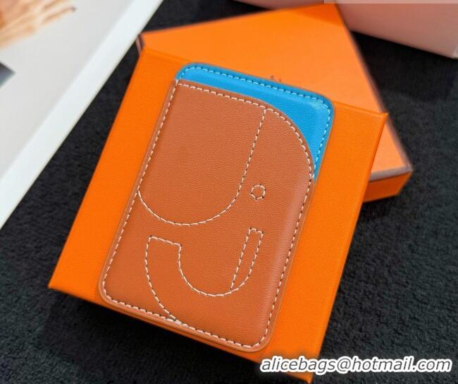 Buy Cheapest Hermes MagSafe Card Holder 0317 Elephant/Brown/Blue 2026