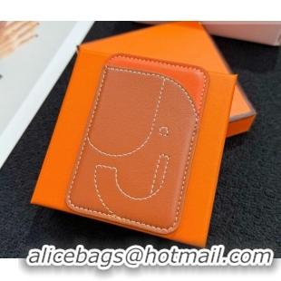 Best Product Hermes MagSafe Card Holder 0317 Elephant/Brown/Orange 2026