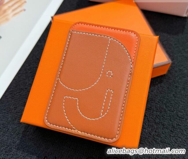 Best Product Hermes MagSafe Card Holder 0317 Elephant/Brown/Orange 2026