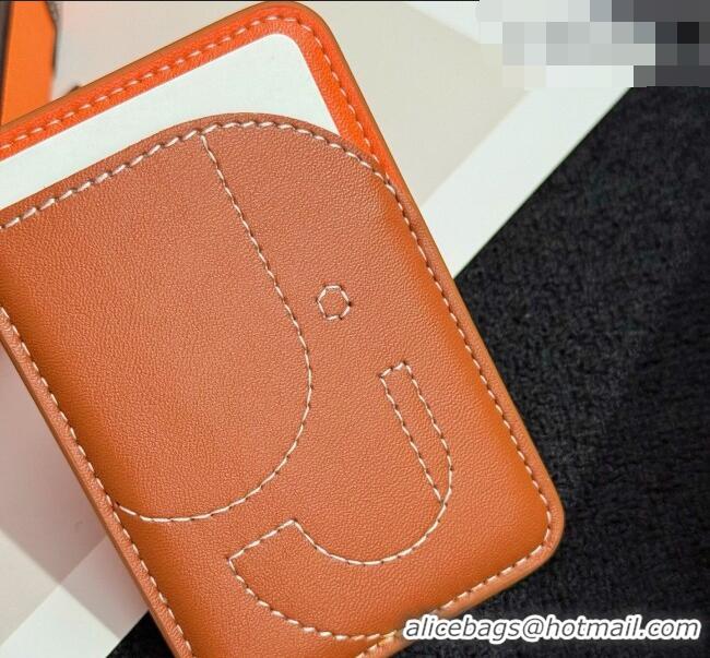 Best Product Hermes MagSafe Card Holder 0317 Elephant/Brown/Orange 2026