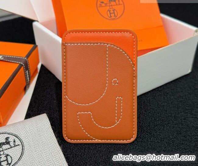 Best Product Hermes MagSafe Card Holder 0317 Elephant/Brown/Orange 2026