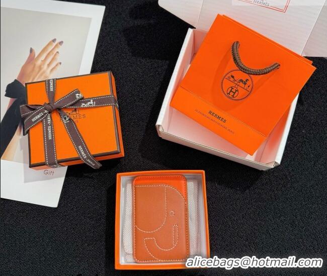 Best Product Hermes MagSafe Card Holder 0317 Elephant/Brown/Orange 2026