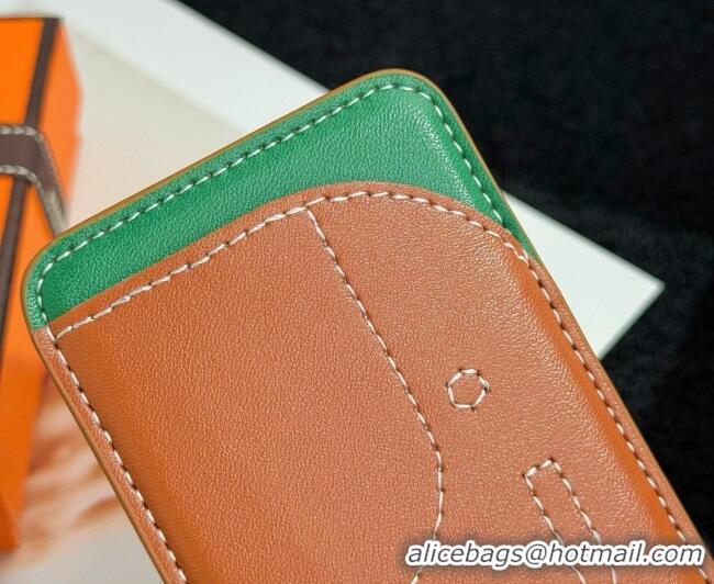 Best Price Hermes MagSafe Card Holder 0317 Elephant/Brown/Green 2026
