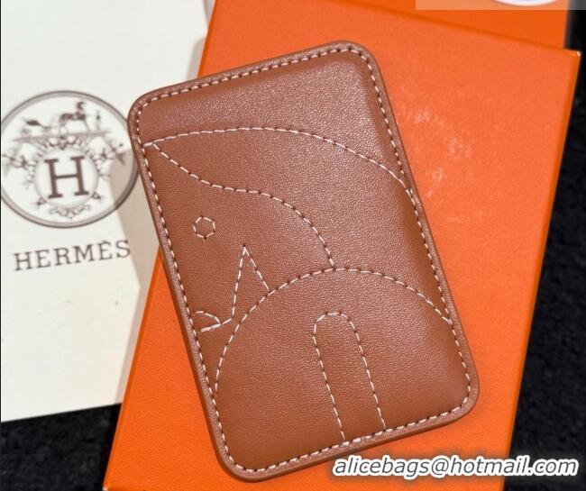 Original Cheap Hermes MagSafe Card Holder 0317 Horse/Brown 2026