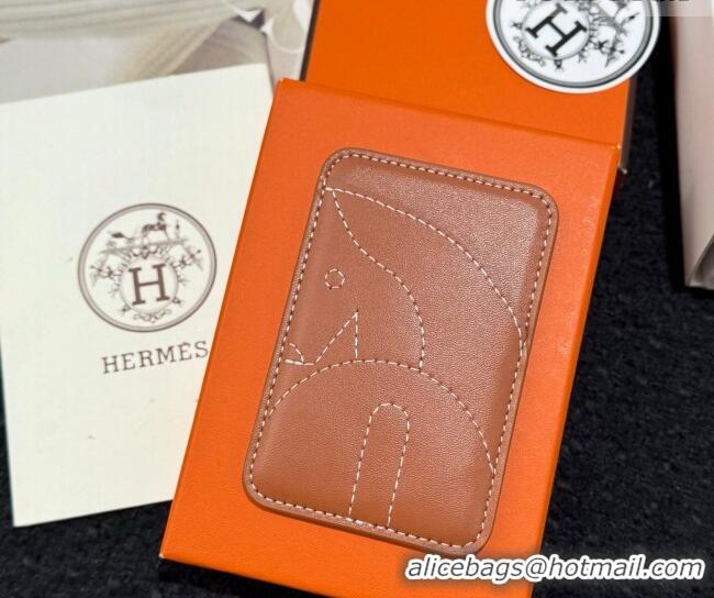 Original Cheap Hermes MagSafe Card Holder 0317 Horse/Brown 2026