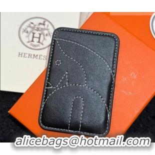 Reasonable Price Hermes MagSafe Card Holder 0317 Horse/Black 2026